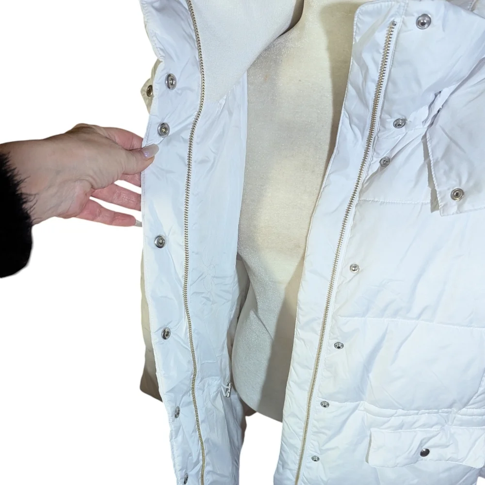 J. Crew Signature Puffer Coat Cloud Dancer Water Repellent Primaloft Warm Sz XXL